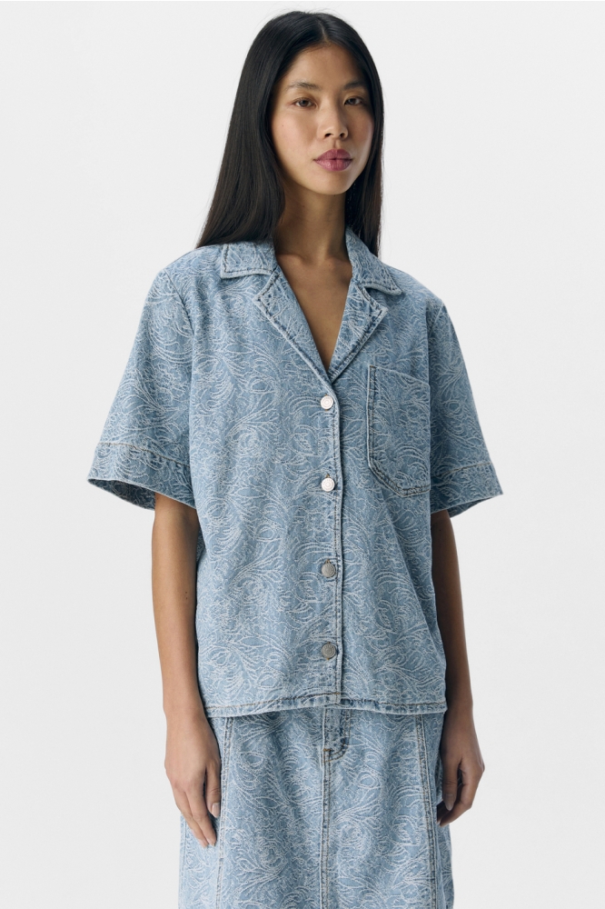 OBJMIRWA RE S/S DNM SHIRT 138 23046421 LIGHT BLUE DENIM
